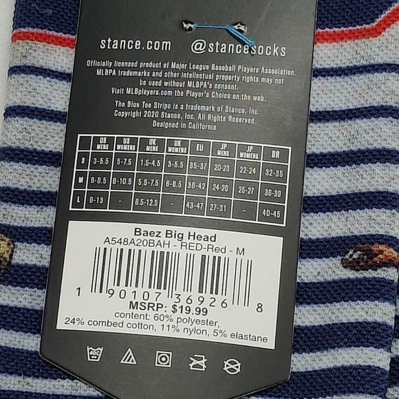 NWT Stance x MLB St Louis Cardinals JAVIER BAEZ BIG HEAD Crew Socks size M 6-8.5 - Picture 4 of 12